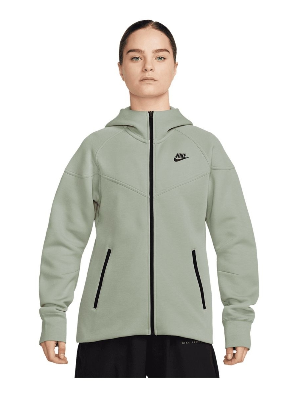 Nike Women's Tech Fleece Full-Zip Hooded Jacket in Sage Green